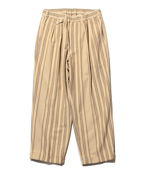BEAMS PLUS(ビームスプラス)の「2 Pleats Relax Trousers Indian Oxford Stripe(その他パンツ・メンズ・ベージュ/ブラウン・L/S/M)」の2枚目の写真