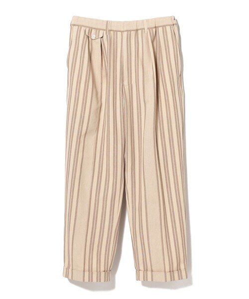 BEAMS PLUS(ビームスプラス)の「2 Pleats Relax Trousers Indian Oxford Stripe(その他パンツ・メンズ・ベージュ/ブラウン・L/S/M)」の8枚目の写真