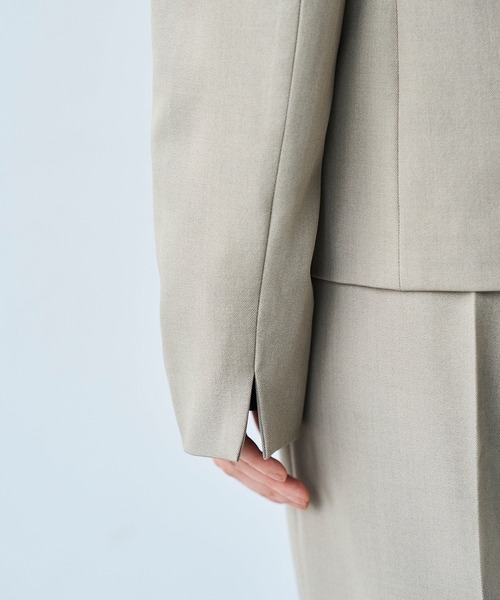 Vネック ノーカラージャケット 【セットアップ対応】【585146】（ノー