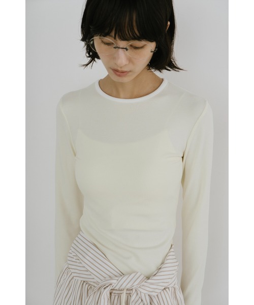 duei(デュイ)の「コンパクトリンガーロングスリーブTシャツ(Tシャツ/カットソー・レディース・イエロー/グレー/ブラック/ホワイト・FREE)」の4枚目の写真