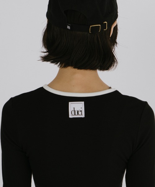 duei(デュイ)の「コンパクトリンガーロングスリーブTシャツ(Tシャツ/カットソー・レディース・イエロー/グレー/ブラック/ホワイト・FREE)」の1枚目の写真