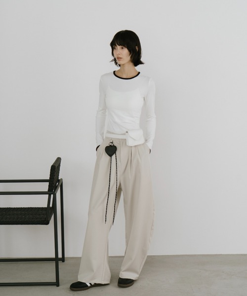 duei(デュイ)の「コンパクトリンガーロングスリーブTシャツ(Tシャツ/カットソー・レディース・イエロー/グレー/ブラック/ホワイト・FREE)」の9枚目の写真