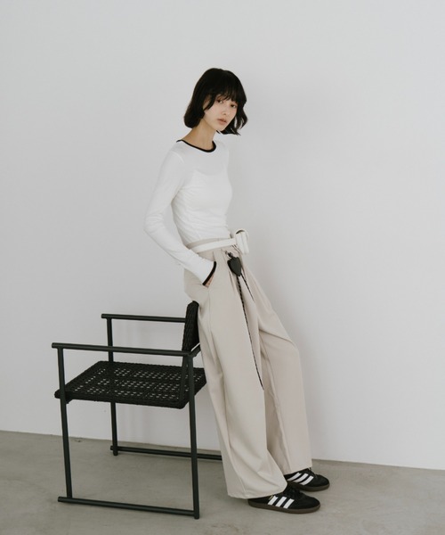 duei(デュイ)の「コンパクトリンガーロングスリーブTシャツ(Tシャツ/カットソー・レディース・イエロー/グレー/ブラック/ホワイト・FREE)」の10枚目の写真