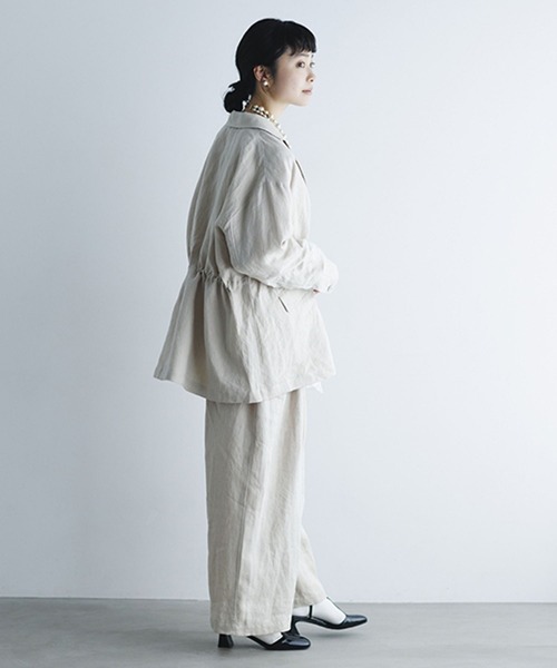 natural by clip》フレンチリネンジャケット×パンツ[プチサイズあり