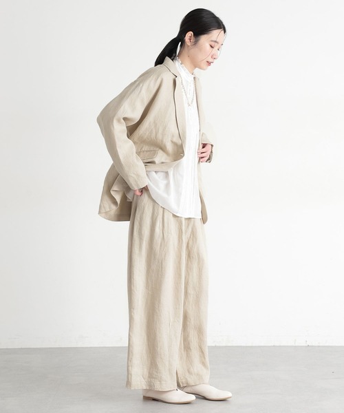 natural by clip》フレンチリネンジャケット×パンツ[プチサイズあり