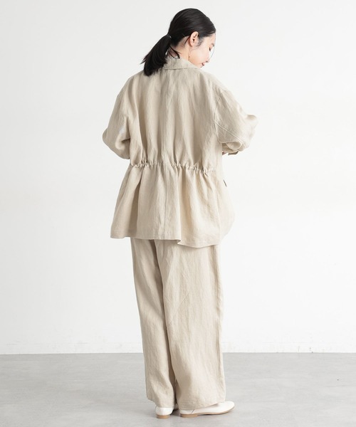 studio CLIP（スタディオクリップ）の「《natural by clip》フレンチリネンジャケット×パンツ[プチサイズあり]（スーツセット・レディース・ブラック/ベージュ・FREE/PF）」の19枚目の写真