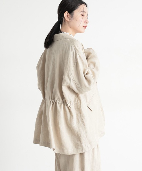 studio CLIP（スタディオクリップ）の「《natural by clip》フレンチリネンジャケット×パンツ[プチサイズあり]（スーツセット・レディース・ブラック/ベージュ・FREE/PF）」の22枚目の写真