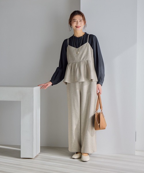 studio CLIP（スタディオクリップ）の「【WEB限定】アイロンいらずキャミソール[プラスサイズあり]《オケージョン2026SS》（キャミソール・レディース・ネイビー/ベージュ系その他/ブラック・FREE/ﾌﾘｰ(L)）」の7枚目の写真