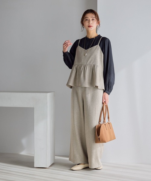 studio CLIP（スタディオクリップ）の「【WEB限定】アイロンいらずキャミソール[プラスサイズあり]《オケージョン2026SS》（キャミソール・レディース・ネイビー/ベージュ系その他/ブラック・FREE/ﾌﾘｰ(L)）」の8枚目の写真