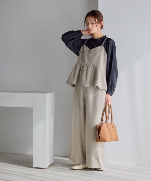 studio CLIP（スタディオクリップ）の「【WEB限定】アイロンいらずキャミソール[プラスサイズあり]《オケージョン2026SS》（キャミソール・レディース・ネイビー/ベージュ系その他/ブラック・FREE/ﾌﾘｰ(L)）」の9枚目の写真