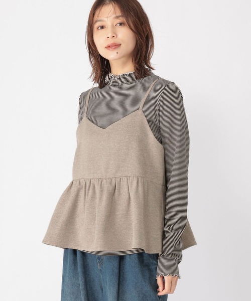 studio CLIP（スタディオクリップ）の「【WEB限定】アイロンいらずキャミソール[プラスサイズあり]《オケージョン2026SS》（キャミソール・レディース・ネイビー/ベージュ系その他/ブラック・FREE/ﾌﾘｰ(L)）」の12枚目の写真