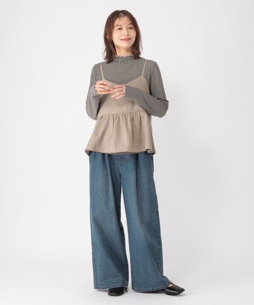 studio CLIP（スタディオクリップ）の「【WEB限定】アイロンいらずキャミソール[プラスサイズあり]《オケージョン2026SS》（キャミソール・レディース・ネイビー/ベージュ系その他/ブラック・FREE/ﾌﾘｰ(L)）」の13枚目の写真