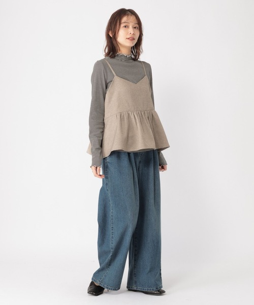 studio CLIP（スタディオクリップ）の「【WEB限定】アイロンいらずキャミソール[プラスサイズあり]《オケージョン2026SS》（キャミソール・レディース・ネイビー/ベージュ系その他/ブラック・FREE/ﾌﾘｰ(L)）」の14枚目の写真