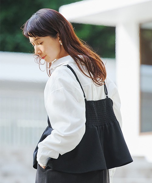 studio CLIP（スタディオクリップ）の「【WEB限定】アイロンいらずキャミソール[プラスサイズあり]《オケージョン2026SS》（キャミソール・レディース・ネイビー/ベージュ系その他/ブラック・FREE/ﾌﾘｰ(L)）」の17枚目の写真