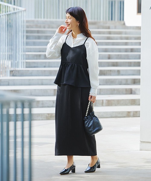 studio CLIP（スタディオクリップ）の「【WEB限定】アイロンいらずキャミソール[プラスサイズあり]《オケージョン2026SS》（キャミソール・レディース・ネイビー/ベージュ系その他/ブラック・FREE/ﾌﾘｰ(L)）」の20枚目の写真