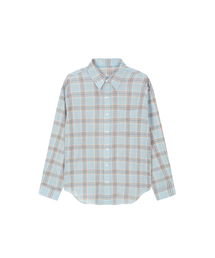 Soft grid sheer shirt - blue