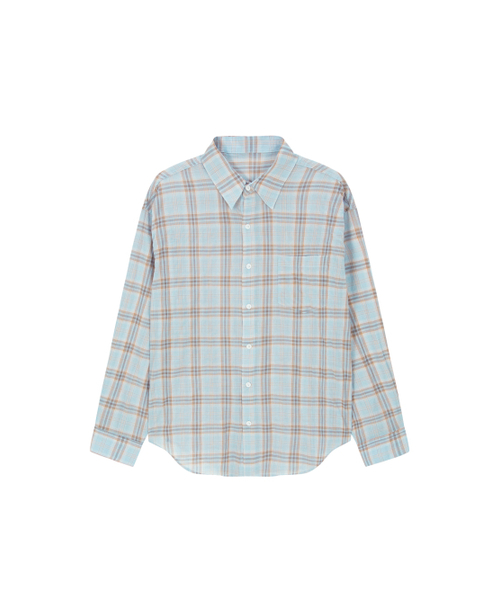 SALAD BAGUNI(サラダバグニ)の「Soft grid sheer shirt - blue(シャツ/ブラウス・レディース・その他・FREE)」の1枚目の写真