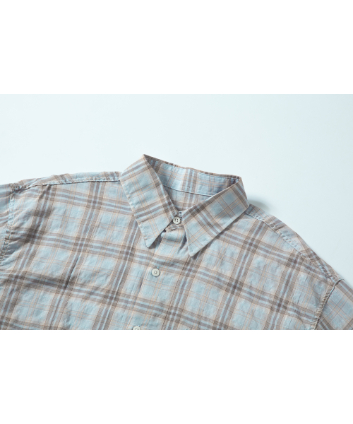 SALAD BAGUNI(サラダバグニ)の「Soft grid sheer shirt - blue(シャツ/ブラウス・レディース・その他・FREE)」の4枚目の写真