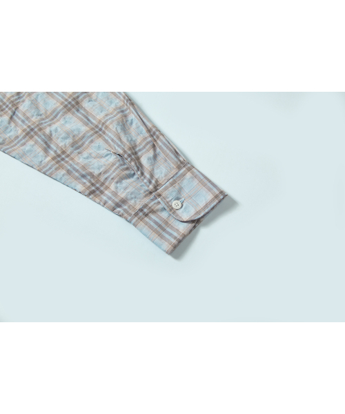 SALAD BAGUNI(サラダバグニ)の「Soft grid sheer shirt - blue(シャツ/ブラウス・レディース・その他・FREE)」の7枚目の写真