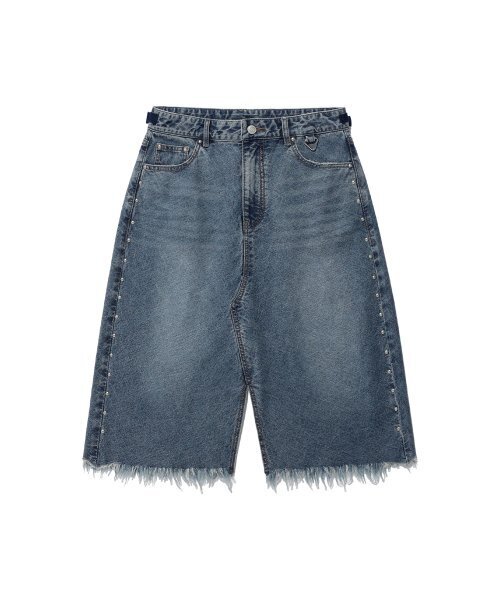 ISTKUNST(イストクンスト)の「WASHED STUD DENIM SKIRT_BLUE(IK2EFFD190A)(スカート・レディース・ブルー・S/M)」の1枚目の写真