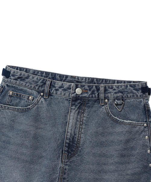 ISTKUNST(イストクンスト)の「WASHED STUD DENIM SKIRT_BLUE(IK2EFFD190A)(スカート・レディース・ブルー・S/M)」の3枚目の写真