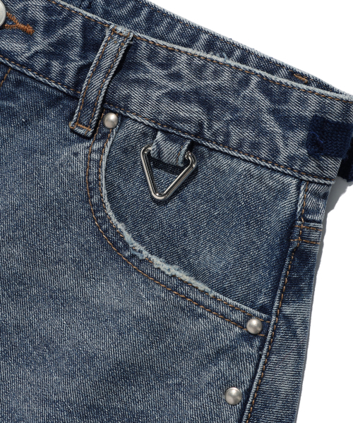 ISTKUNST(イストクンスト)の「WASHED STUD DENIM SKIRT_BLUE(IK2EFFD190A)(スカート・レディース・ブルー・S/M)」の4枚目の写真