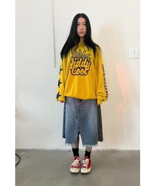 ISTKUNST(イストクンスト)の「WASHED STUD DENIM SKIRT_BLUE(IK2EFFD190A)(スカート・レディース・ブルー・S/M)」の8枚目の写真