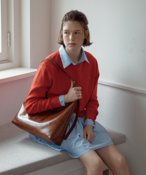 ANC CLASSIC HOBO BAG & CARD WALLET SET_BROWN