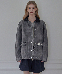 HAINT（ヘイント）の「CORDUROY COLLAR DENIM JACKET_2COLORS_BLACK（デニムジャケット）」