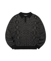 ISTKUNST（イストクンスト）の「PYTHON POLO KNIT_BLACK(IK2EFMK640A)（ニット/セーター）」