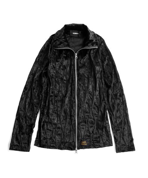 PIECEMAKER(ピースメーカー)の「VELVET WAVE STITCH 2WAY ZIP UP (BLACK)(ナイロンジャケット・レディース・その他・FREE)」の2枚目の写真