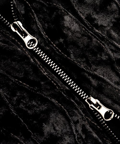 PIECEMAKER(ピースメーカー)の「VELVET WAVE STITCH 2WAY ZIP UP (BLACK)(ナイロンジャケット・レディース・その他・FREE)」の4枚目の写真