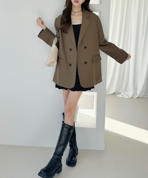 Ada.（エイダ）の「2way 裾フリルデザイン ドット キャミソール　チュニック（チュニック・レディース・オフホワイト/ブラック/チャコール・FREE）」の19枚目の写真