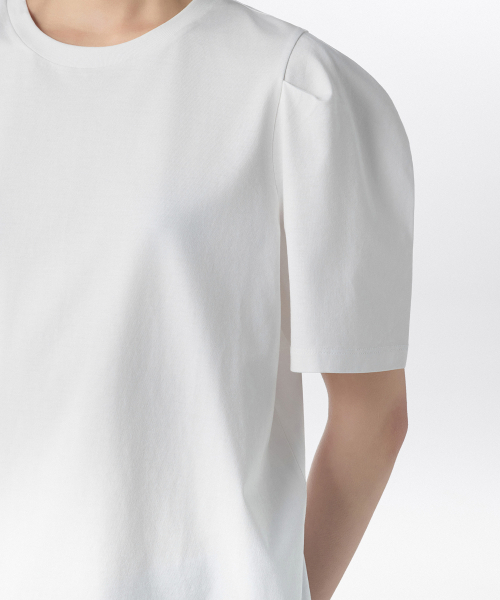 MUSINSA STANDARD WOMAN（ムシンサスタンダードウーマン）の「ウィメンズシルケットパフスリーブTシャツ[ホワイト]（Tシャツ/カットソー・レディース・その他・SMALL/MEDIUM/LARGE/X-SMALL）」の5枚目の写真
