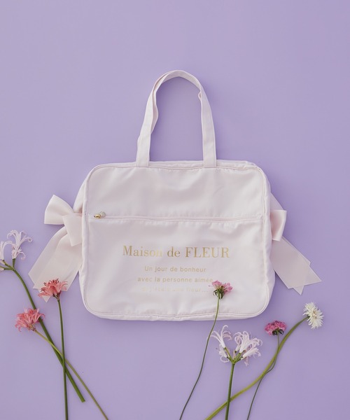 Maison de FLEUR（メゾンドフルール）の「サテンキャリーオンバッグ（トートバッグ・レディース・ピンク/ラベンダー/ネイビー/ブラック・FREE）」の7枚目の写真