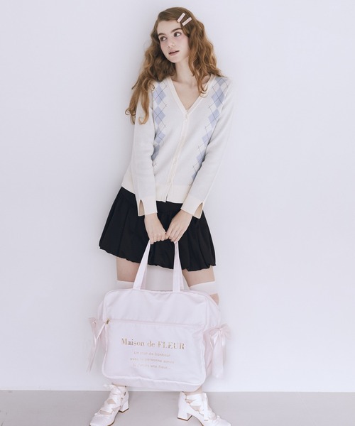 Maison de FLEUR（メゾンドフルール）の「サテンキャリーオンバッグ（トートバッグ・レディース・ピンク/ラベンダー/ネイビー/ブラック・FREE）」の6枚目の写真