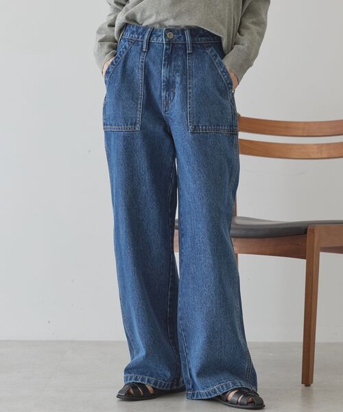 ♥️新品未使用♥️ MICALLEMICALLE ワイドベイカーデニムパンツ L ベイカーデニムパンツ（デニムパンツ）｜AMERICAN HOLIC（アメリカン