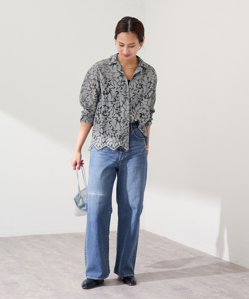 FRAMeWORK（フレームワーク）の「ピグメントダイレースシャツ（シャツ/ブラウス・レディース・チャコールグレー/ベージュ・FREE）」の11枚目の写真