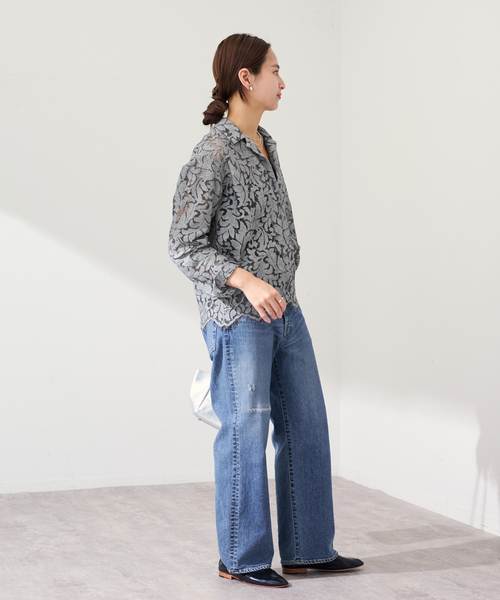 FRAMeWORK（フレームワーク）の「ピグメントダイレースシャツ（シャツ/ブラウス・レディース・チャコールグレー/ベージュ・FREE）」の12枚目の写真