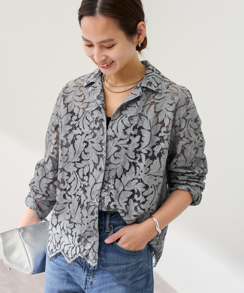 FRAMeWORK（フレームワーク）の「ピグメントダイレースシャツ（シャツ/ブラウス・レディース・チャコールグレー/ベージュ・FREE）」の14枚目の写真