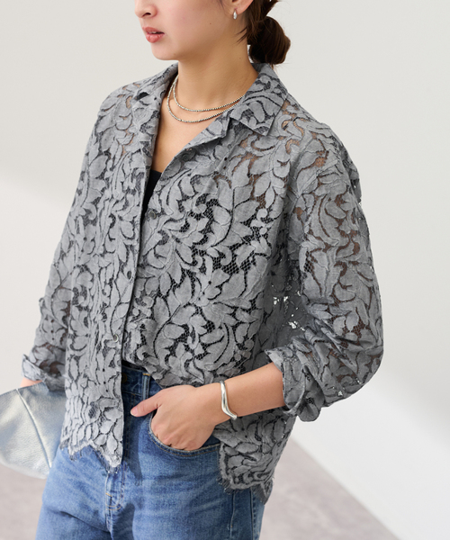 FRAMeWORK（フレームワーク）の「ピグメントダイレースシャツ（シャツ/ブラウス・レディース・チャコールグレー/ベージュ・FREE）」の15枚目の写真