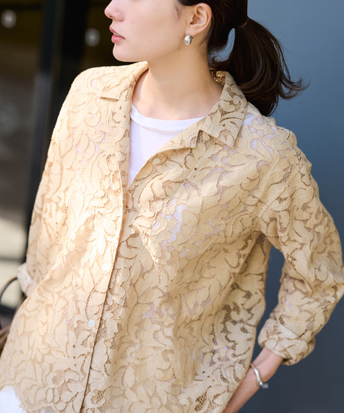 FRAMeWORK（フレームワーク）の「ピグメントダイレースシャツ（シャツ/ブラウス・レディース・チャコールグレー/ベージュ・FREE）」の22枚目の写真