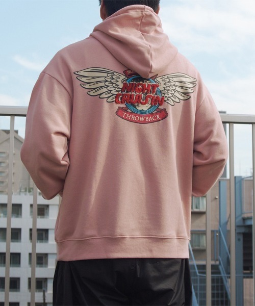 spiritoso(スピリトーゾ)の「ウイングさがら刺繍バックプリントパーカー(パーカー・レディース・チャコール/ブラウン/グレイッシュベージュ/ピンクベージュ/オフホワイト・FREE)」の1枚目の写真