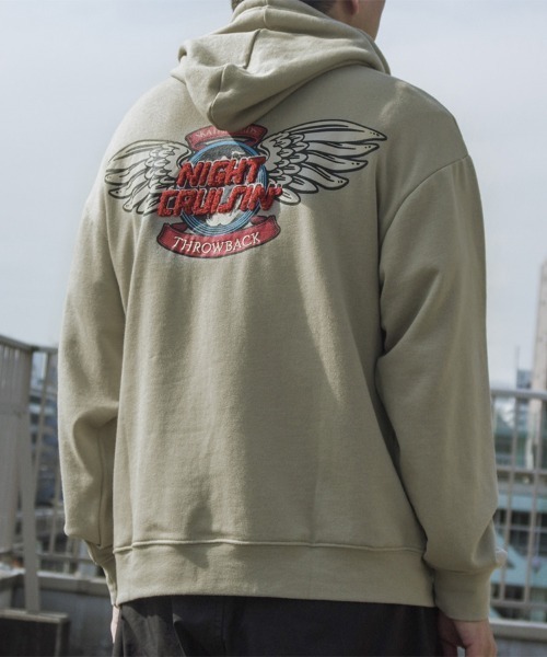 spiritoso(スピリトーゾ)の「ウイングさがら刺繍バックプリントパーカー(パーカー・レディース・チャコール/ブラウン/グレイッシュベージュ/ピンクベージュ/オフホワイト・FREE)」の5枚目の写真