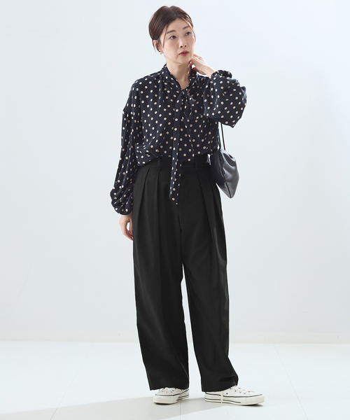 journal standard L'essage（ジャーナルスタンダードレサージュ）の「リノリオグログランタックパンツ（スラックス・レディース・カーキ/ブラック/ベージュ・38/36）」の4枚目の写真