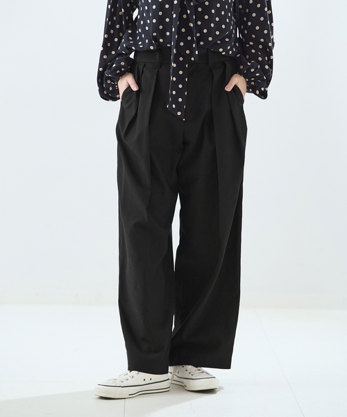 journal standard L'essage（ジャーナルスタンダードレサージュ）の「リノリオグログランタックパンツ（スラックス・レディース・カーキ/ブラック/ベージュ・38/36）」の7枚目の写真