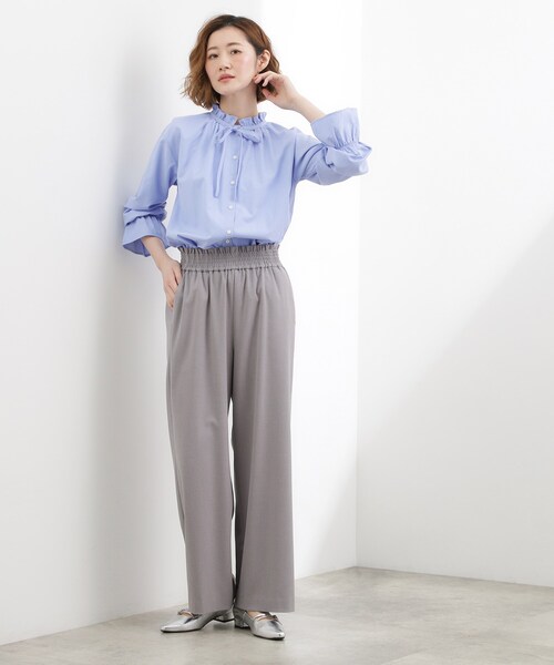 grove（グローブ）の「フリルカラーリボンブラウス（シャツ/ブラウス・レディース・ネイビー/ライトブルー/ベージュ系その他6/ブルー系2・03/02/04/05/01）」の16枚目の写真