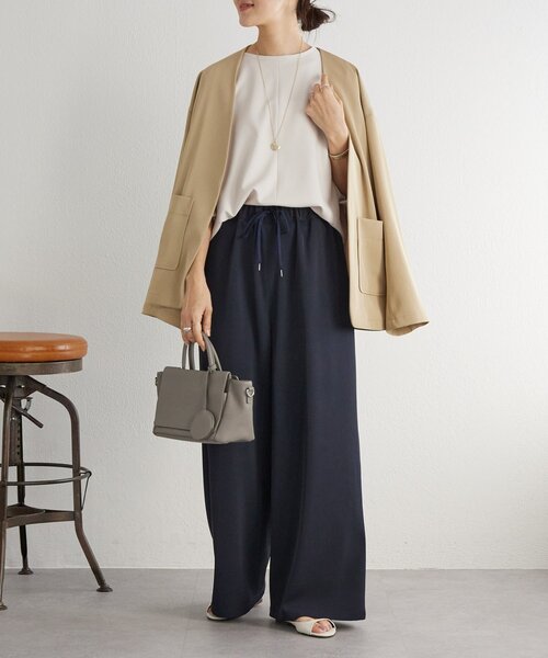 LIVETART（リヴェタート）の「《LIVETART》ストレッチツイルドロストパンツ（その他パンツ・レディース・ブラック/キャメル/ベージュ/ネイビー・1/0/2）」の5枚目の写真