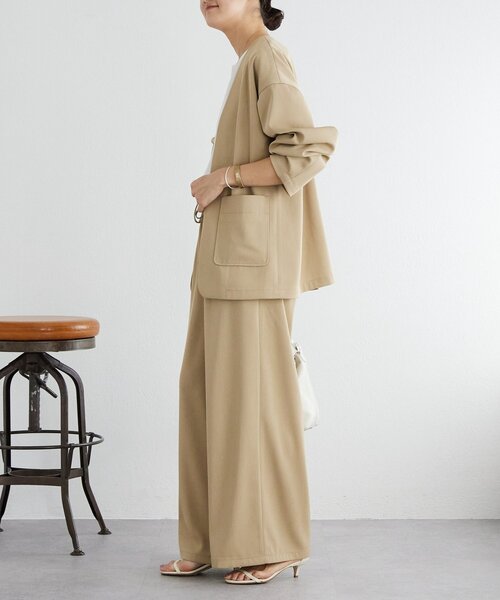 LIVETART（リヴェタート）の「《LIVETART》ストレッチツイルドロストパンツ（その他パンツ・レディース・ブラック/キャメル/ベージュ/ネイビー・1/0/2）」の7枚目の写真