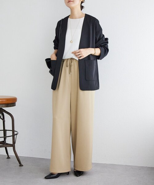 LIVETART（リヴェタート）の「《LIVETART》ストレッチツイルドロストパンツ（その他パンツ・レディース・ブラック/キャメル/ベージュ/ネイビー・1/0/2）」の8枚目の写真